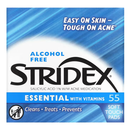 Stridex, Essential with Vitamins, Alcohol Free, 55 Soft Touch Pads