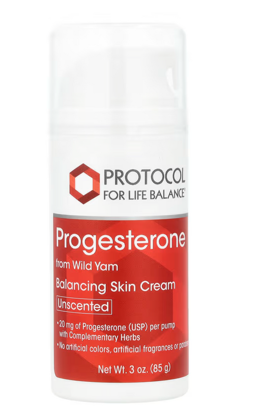 Protocol for Life Balance, Progesterone, Balancing Skin Cream, Unscented, 3 oz (85 g)