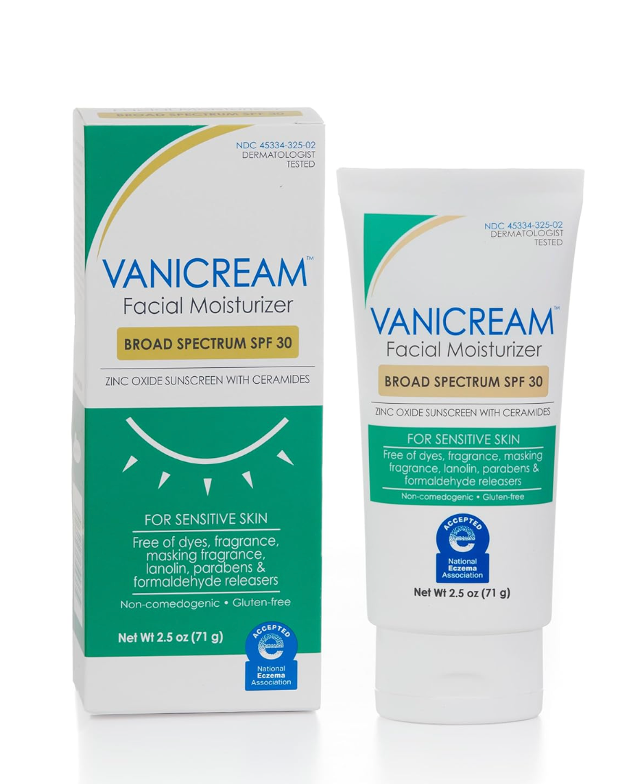Vanicream Facial Moisturizer with SPF 30 - Mineral Sunscreen - 2.5fl oz