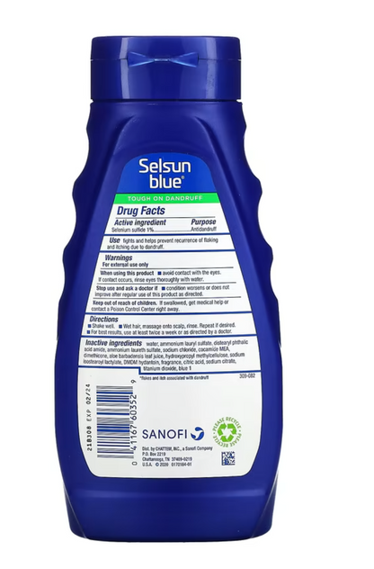 Selsun Blue Antidandruff Shampoo with Moisturizing Aloe,11 Fl Oz(325ml)