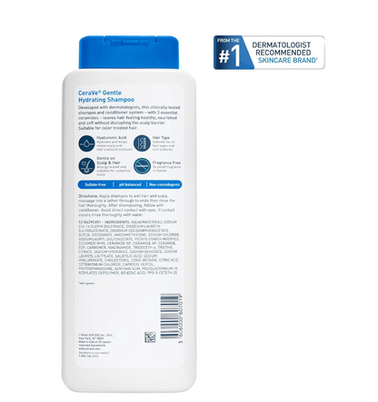 CeraVe Gentle Hydrating Shampoo – 355ml / 12 fl oz