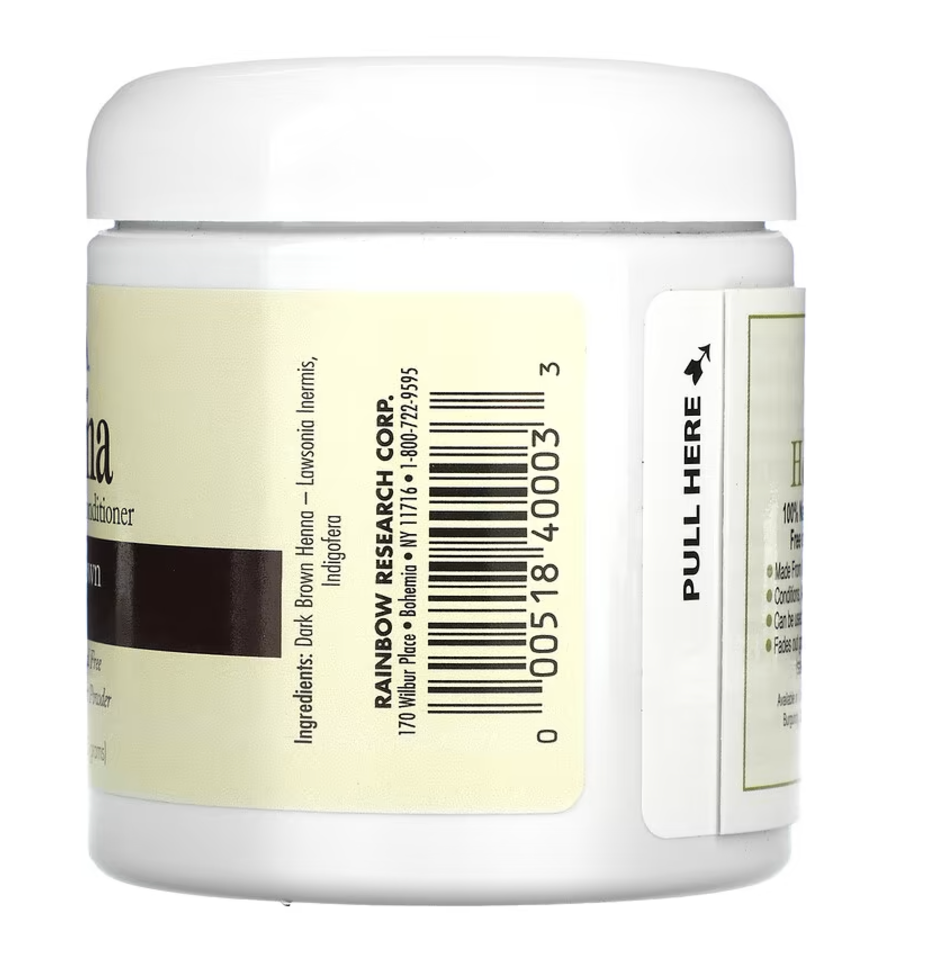 Rainbow Research, Henna, Hair Color & Conditioner, Dark Brown (Sable), 4 oz (113 g)