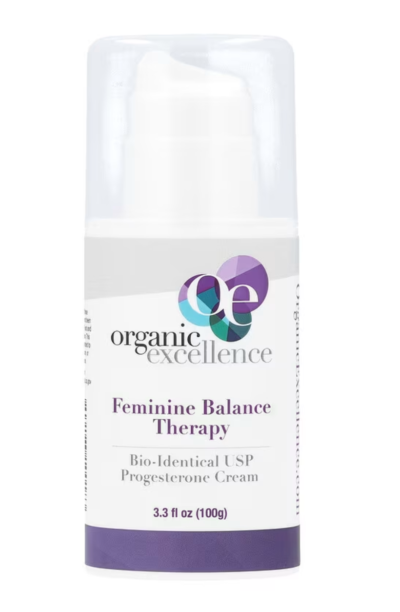 Organic Excellence, Feminine Balance Therapy, Bio-Identical USP Progesterone Cream, 3.3 fl oz (100 g)